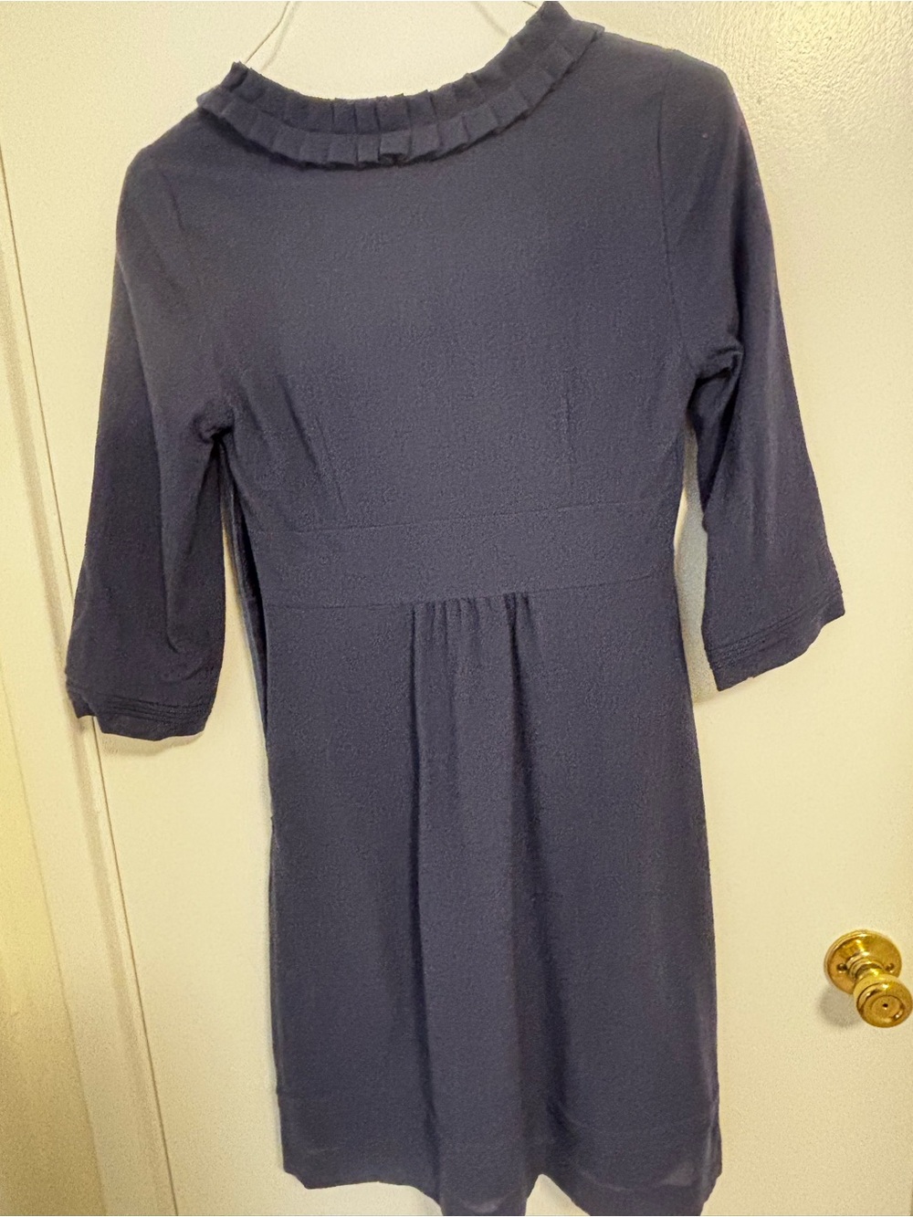 Boden Navy Ruffle-Front  Dress - Picture 2 of 5